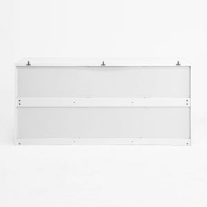 English Elm 9 Drawer Handleless White Matte Dresser Sleek Minimalist Storage for Bedroom or Hallway W409S00022