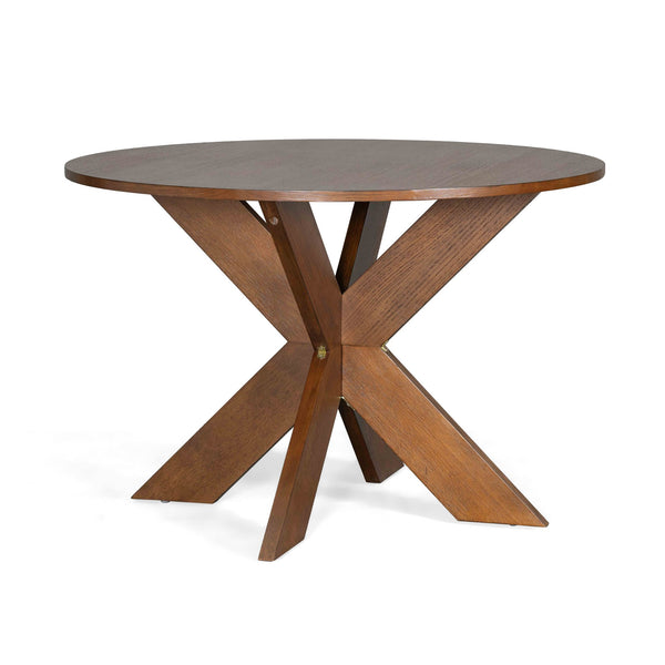 English Elm Christopher Knight Home® - Round MDF Dining Table Cherry – Modern Farmhouse Round Kitchen Table Seats 5, Easy Assembly, 300lb Capacity, Space-Saving Elegance N779P266070C