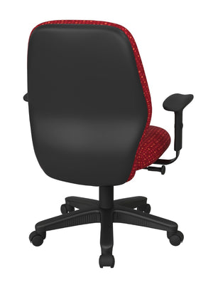 OSP Home Furnishings Mid Back Executive Office Chair with Synchro Tilt Lumbar Support and Padded Pu Arms Ruby 3121-K114