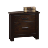 English Elm Mahogany 2-Drawer Nightstand