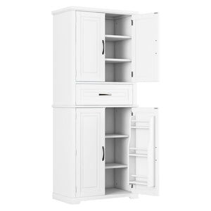English Elm Christopher Knight Home® - Bathroom Storage Cabinet with Doors Drawer and Adjustable Shelves — MDF Build, Anti-Tip Safety, Modern Appeal White N759P241667K