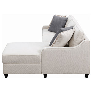 English Elm Isla Platinum L-Shaped Upholstered Sectional Sofa with Reversible Chaise, Plush Seats & Throw Pillows B062P357788