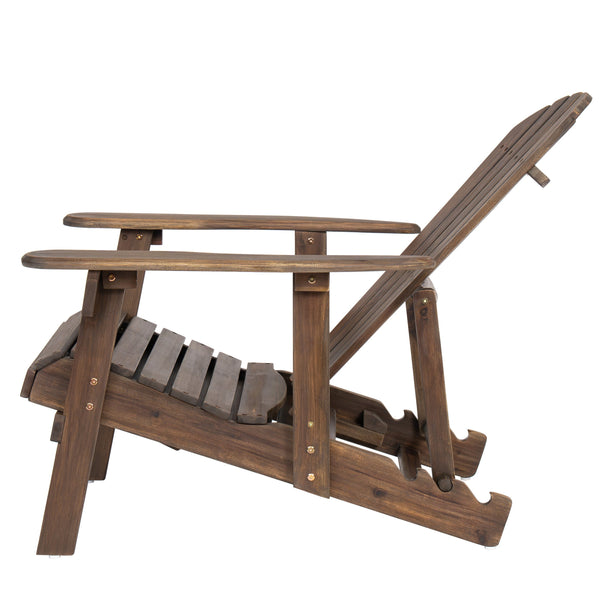 English Elm Christopher Knight Home® - Malibu Acacia Wood Folding Adirondack Chair - Rustic Comfort For Patios, Decks & Campouts! N770P241669E