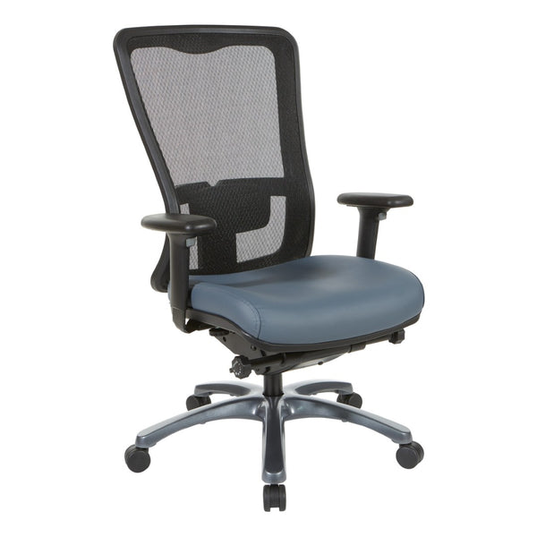 OSP Home Furnishings Progrid Ergonomic Mesh Office Chair with Lumbar Support and Padded Seat for All Day Blue 97720-R105