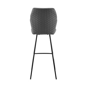 English Elm Mirano Stylish Gray Faux Leather Bar Stool With Sturdy Black Metal Frame – Perfect For Any Space! B2736P268620
