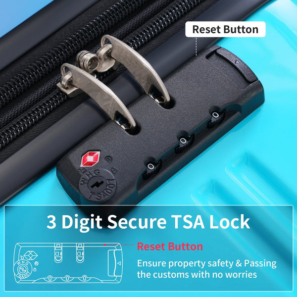 English Elm Hardshell Polycarbonate 3 Piece Luggage Set Spinner Wheels Tsa Lock Expandable Travel Blue+Red N732P184448W