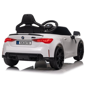 English Elm Bmw M4 Licensed Kids Ride on Car with Parental Remote Dual Motors and Led Lights White W1578P214202