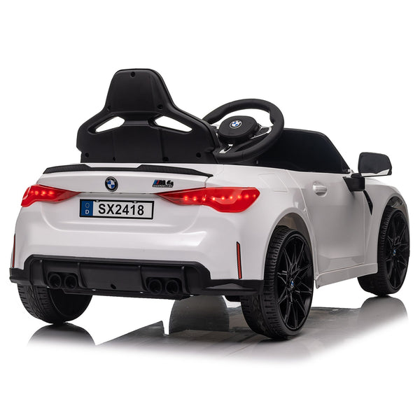 English Elm Bmw M4 Licensed Kids Ride on Car with Parental Remote Dual Motors and Led Lights White W1578P214202