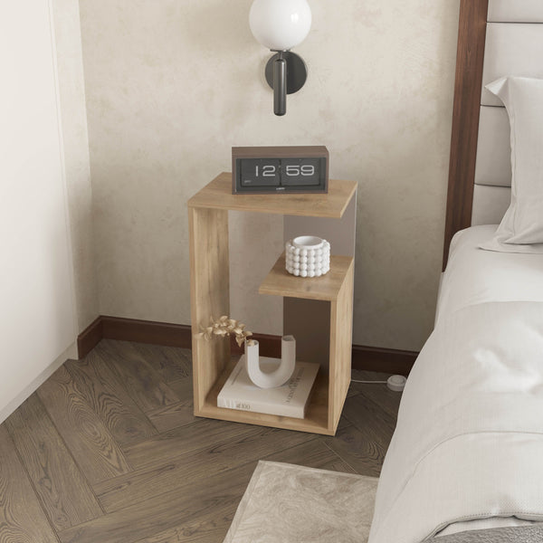 English Elm Fm Furniture Vega Side Table - Stylish Melamine With Open Storage For Modern Homes & Offices B128P293872