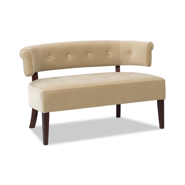 English Elm Jennifer Taylor Home - Jared Mid-Century Tufted Bench Settee in Performance Velvet — Kiln-Dried Frame, Plush Supportive Seating Brown B2719P355287