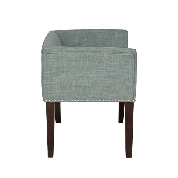 English Elm Welburn Upholstered Bench with Solid Wood Frame and Foam Seat, Stylish Mid-Century Design, Durable Upholstery Teal 50.25 L x 21 W x 12.75 H B035P341161