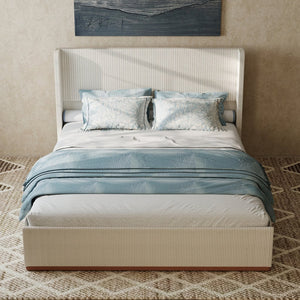 English Elm King Corduroy Wingback Upholstered Bed with Rgb Lighting and Floating Frame Design T3963P447213