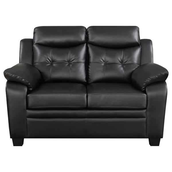 English Elm Samantha Tufted Faux Leather Loveseat Plush Padded Seating for Modern Living Rooms B062P357782
