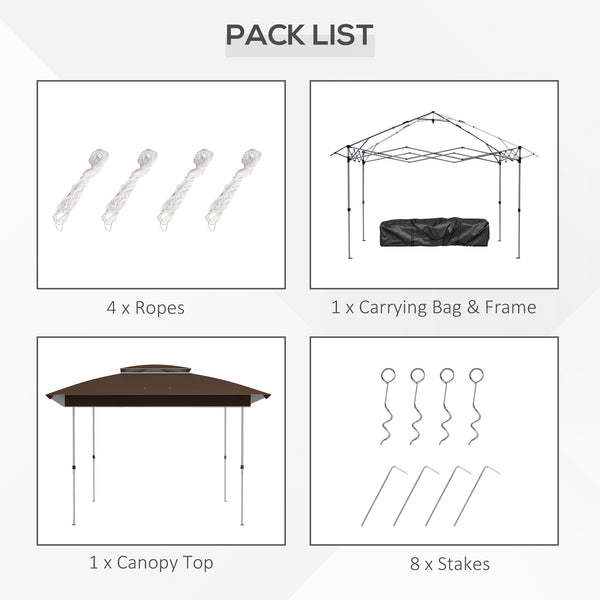English Elm Outsunny Steel Patio Gazebo with Vented Canopy Mesh Netting and Ornate Corner Frame W2225P174278