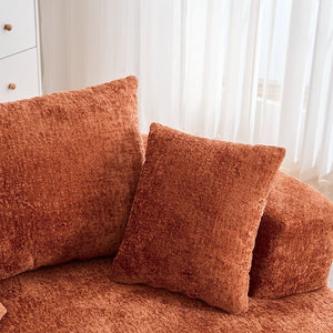 English Elm Round Swivel Barrel Chair Plush Chenille Upholstery Cozy Accent Seat for Any Room Orange W2915P338894