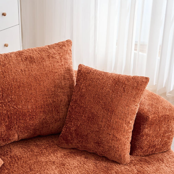 English Elm Round Swivel Barrel Chair Plush Chenille Upholstery Cozy Accent Seat for Any Room Orange W2915P338894