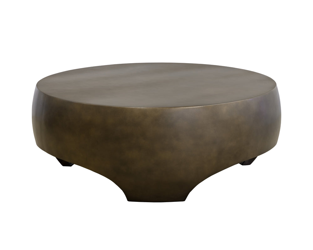 Sunpan Tarsus Coffee Table - Industrial Chic Design with Sculpted Concrete Finish for Indoor and Outdoor Spaces Antique Bronze