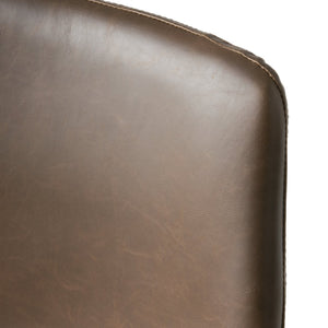English Elm Christopher Knight Home® - Vintage Brown 24-Inch Counter Stool Set of 2 — Upholstered Wide Seat, Iron Frame, Sled Legs, Floor-Safe Pads 58938.00