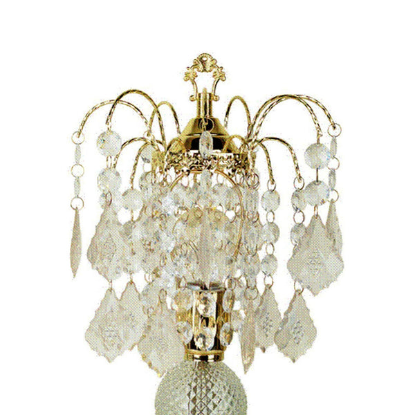 English Elm 15" Tall Steel Table Lamp - Modern Glam Gold Finish With Colorful Glass Accents For Any Room B072116030