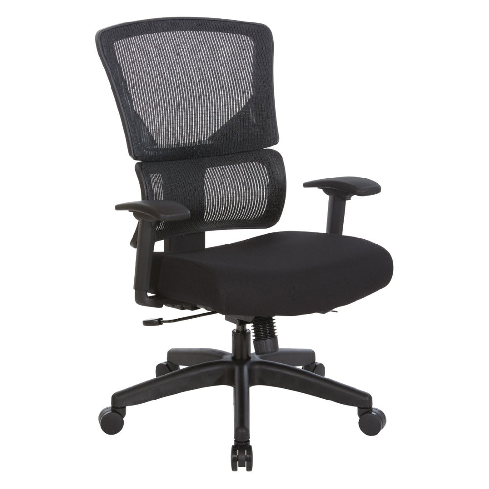 OSP Home Furnishings Vertical Matrix Manager Chair with Ergonomic Lumbar Support and Breathable Fabric Seat 639-F3T1N48P
