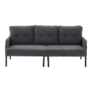 English Elm United We Win Corduroy Loveseat Plush Ergonomic Sofa with Spring Support Metal Legs Carbon Gray W1568P410050