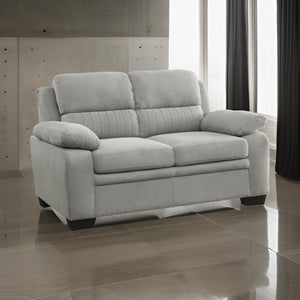 English Elm Hugh Channel Tufted Compact Loveseat Gray Polyester Foam Cushioned Contemporary Seating B056P416894