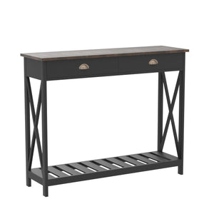 English Elm 40" Farmhouse Console Table With Drawer - Rustic Entryway Storage & Shelf For Living Room Decor T3771P356502