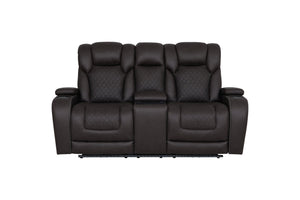 English Elm Wendell Power Reclining Microfiber Loveseat with Led Lighting and Wireless Charging Console B2726P435901