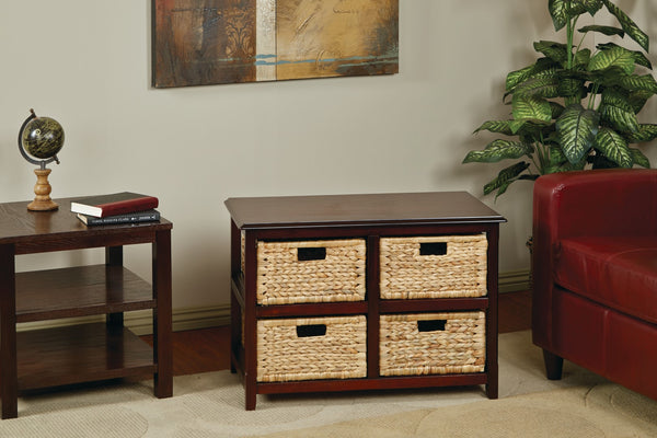 OSP Home Furnishings Seabrook Two-Tier Storage Unit Espresso