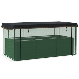English Elm Raised Galvanized Steel Garden Bed with Crop Cage Shade Cloth and Bottomless Design T3971P422476