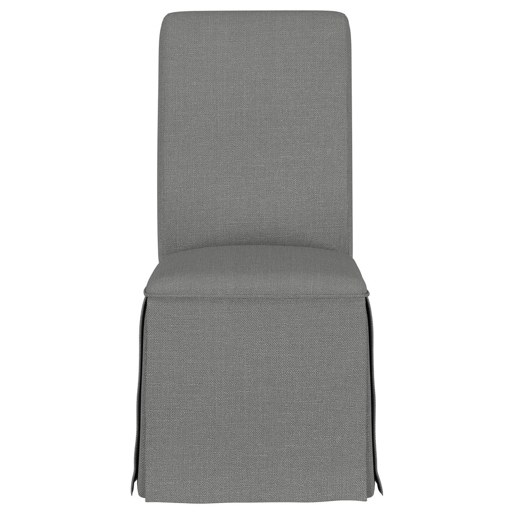 English Elm Catrina Elegant Upholstered Skirted Dining Chair Set of 2 with Rolled Tall Back, Plush Comfort and Chic Style LIGHT GREY B062P299964