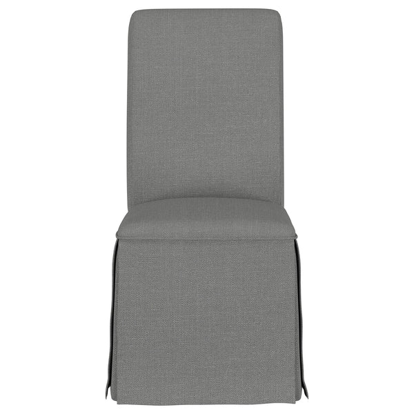 English Elm Catrina Elegant Upholstered Skirted Dining Chair Set of 2 with Rolled Tall Back, Plush Comfort and Chic Style LIGHT GREY B062P299964