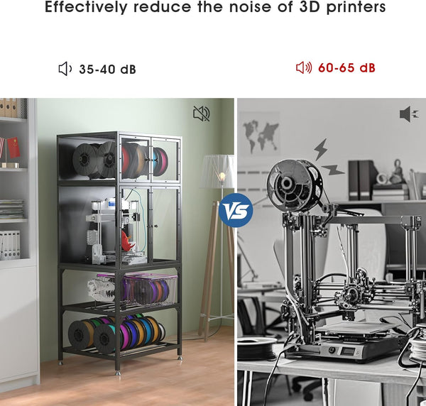 English Elm 3d Printer Cabinet Acrylic Doors Metal Frame Filament Spool Storage Studio Office W3190P305793