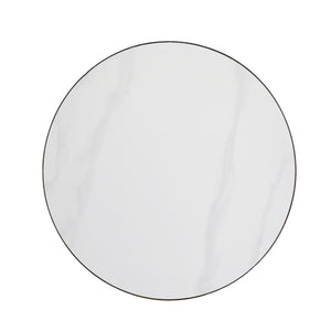 English Elm 31.5inch Tulip Pedestal Round Dining Table White Ceramic Top Mid-century Modern Seats Six W3766P436155