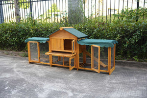 English Elm 45 Inch Solid Wood Outdoor Dog House with Elevated Floor and Waterproof Insulated Roof W1431P388072