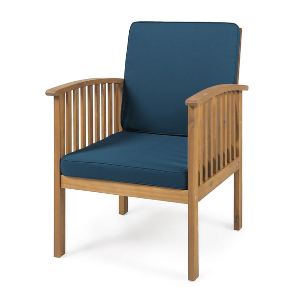 English Elm Casa Acacia Slatted Outdoor Club Chairs Set of 2 with Gray Finish Coastal Patio Seating 63513.00DT