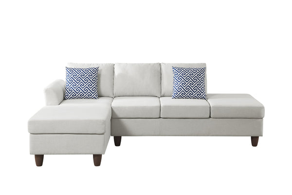 English Elm Hidden Compartment Modular Sectional with Pull Out Drawer and Coordinated Accent Pillows Beige B2730S00064