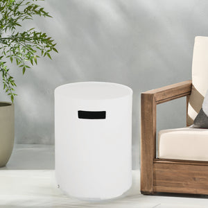 English Elm Christopher Knight Home® - 16X20 Inch Mgo Tank Holder/Side Table - Stylish White Accent For Outdoor Living & Propane Storage N772P289217W