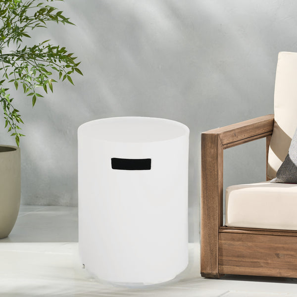 English Elm Christopher Knight Home® - 16X20 Inch Mgo Tank Holder/Side Table - Stylish White Accent For Outdoor Living & Propane Storage N772P289217W