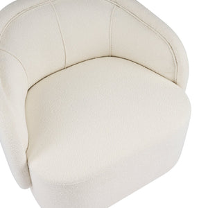 English Elm Amanda Sculptural Boucle Accent Chair Plush Cream Upholstery for Modern Living Spaces N767P381615B