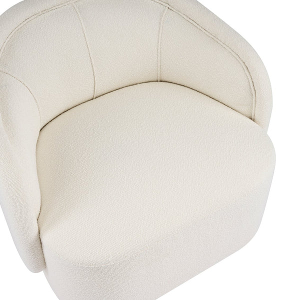 English Elm Amanda Sculptural Boucle Accent Chair Plush Cream Upholstery for Modern Living Spaces N767P381615B