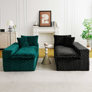 English Elm Luxury Color-Block Turtle Velvet Sofa - Versatile & Stylish Seating For Cozy Living Room Gatherings W3371S00052