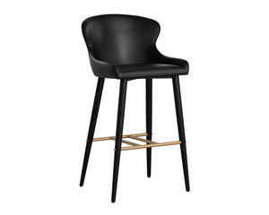 Sunpan EVORA Barstool in Bravo Black - Sleek, Modern Design with Comfortable Ergonomics for Home & Commercial Use 112403