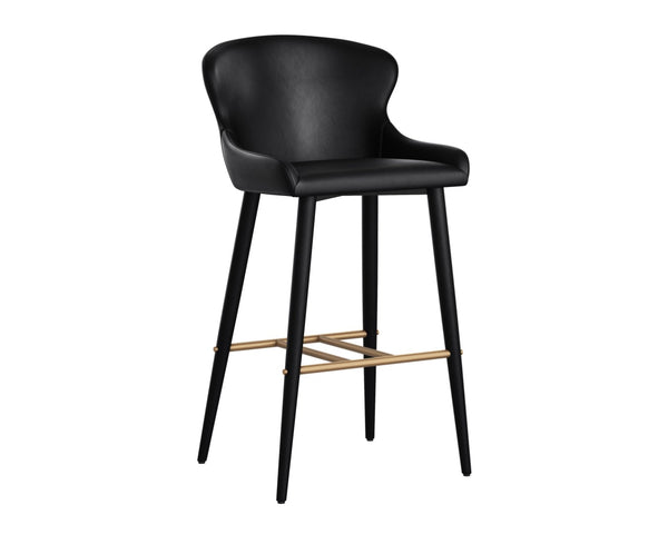 Sunpan EVORA Barstool in Bravo Black - Sleek, Modern Design with Comfortable Ergonomics for Home & Commercial Use 112403