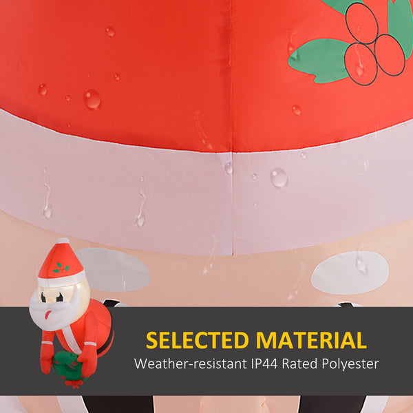 English Elm Inflatable Santa Wreath Hanging Holiday Display with Led Lights Weatherproof Polyester T3971P415659