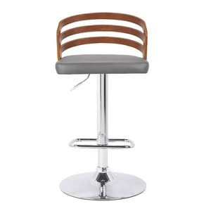 English Elm Adele Swivel Barstool Walnut Back Faux Leather Seat Pneumatic Height Adjustable B2736P464881