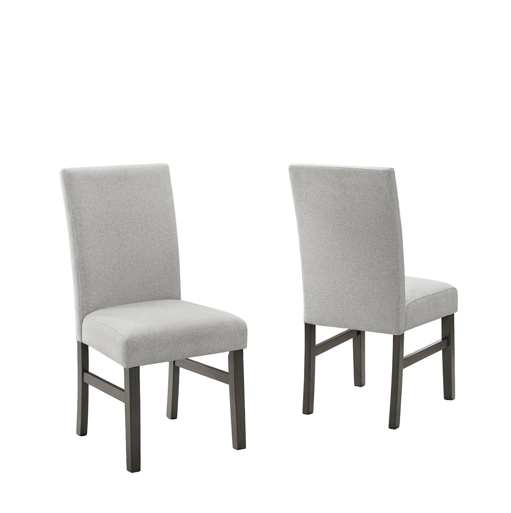 English Elm Luna Parsons Armless Dining Chairs Set of 2 Woven Fabric Upholstered with Wood Legs B2749P413317