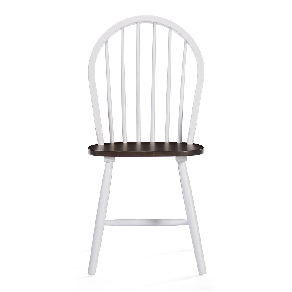 English Elm Christopher Knight Home® - 5-Piece Round Dining Set with Pedestal Table and Spindle-Back Chairs — Farmhouse Charm for 4 Brown,White 56487.00WBRN_N771P205332W