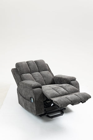 English Elm Oversized Power Lift Recliner with Heat Massage Lay Flat Design and Usb Charging Port Grey W547S00080