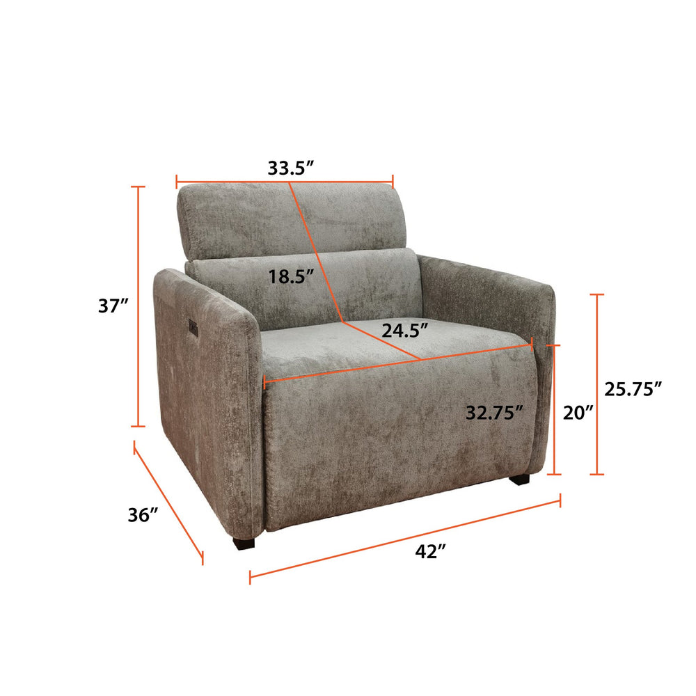 JLA Home Chapel Hill - Power Modern Recliner with USB-C Charging, High-Density Foam Comfort, Solid Wood Frame, Quiet Power Recline and Sleek Contemporary Design Beige CH103-0001